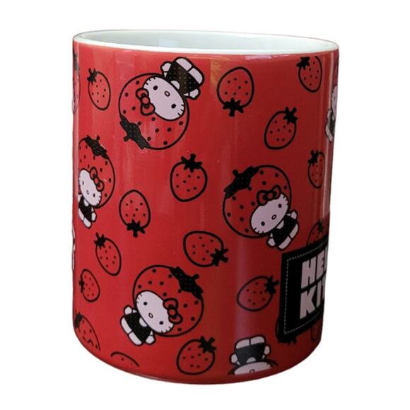 Hello Kitty Strawberry Kawaii Mug 16 OZ Red Japan Anime Cup Collectible Gift - Picture 2 of 4